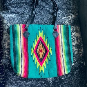Santa Fe saddle blanket tote bag